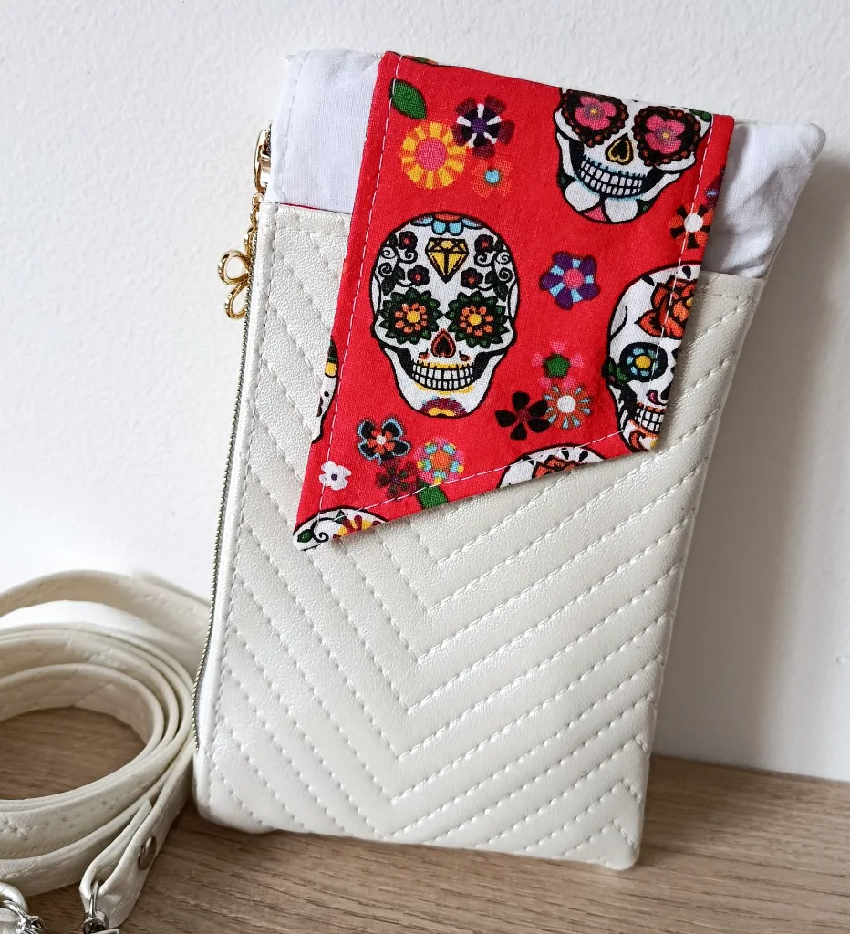 Pochette complice téléphone - Blanc mexicaine.webp