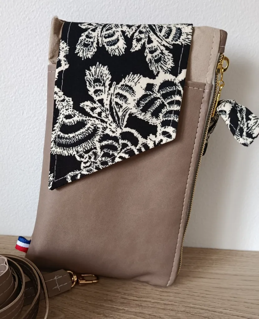 Pochette complice téléphone - Beige Leslie.webp