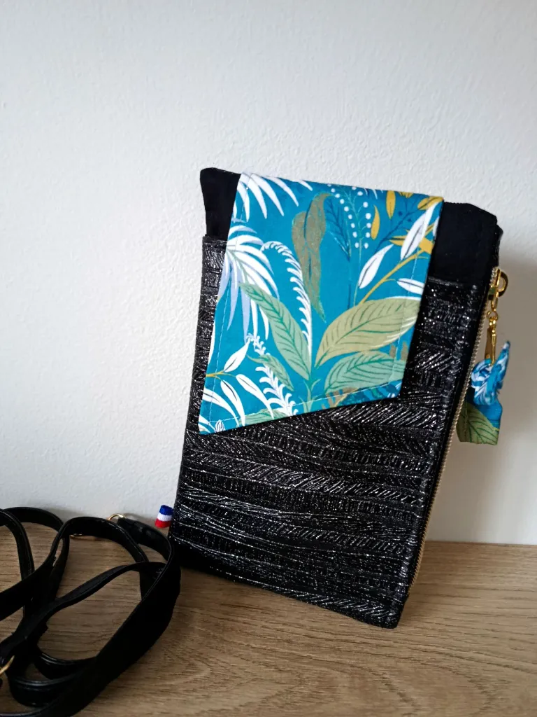 Pochette complice téléphone - Noir P tropical.webp