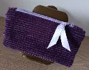 Porte monnaie velours - Violeet ruban violet.webp
