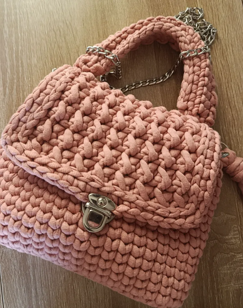 Sac Flora - Vieux rose - Sac en crochet - Fait main.webp