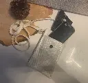 porte-monnaie, pochette téléphone blanc nacré