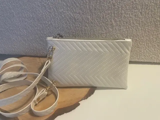 porte-monnaie, pochette téléphone blanc nacré