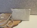 porte-monnaie, pochette téléphone blanc nacré