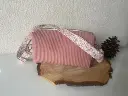 Sac Mini Pousse en velours vieux rose – Léger, compact et fait main en France