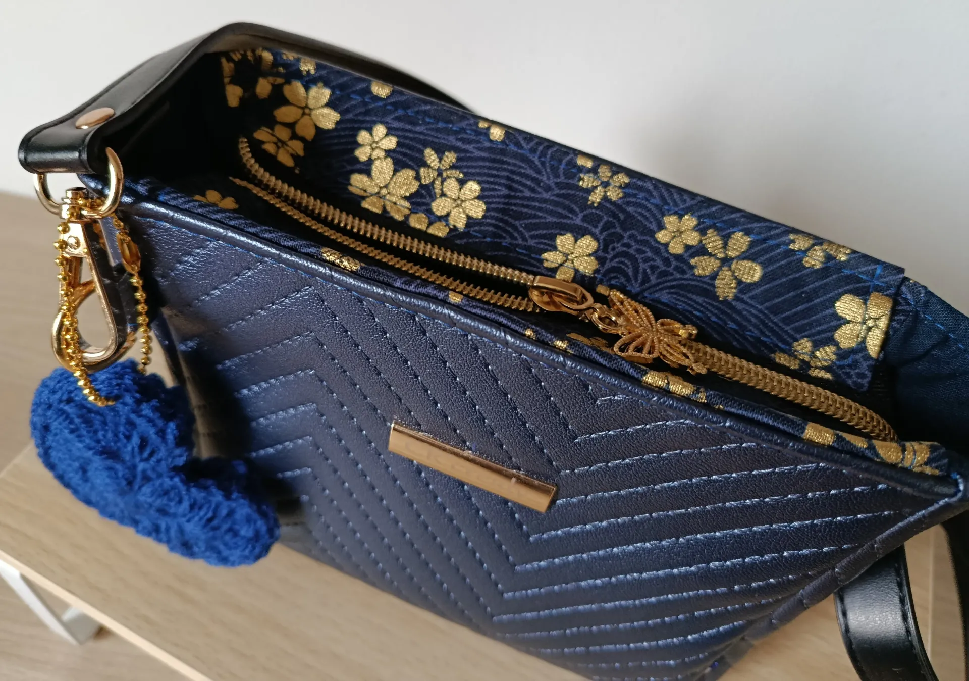 Sac complice personnalisé (Noir Or - Papillon, Marron)